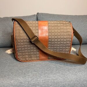 Coach work or baby bag. Leather trim